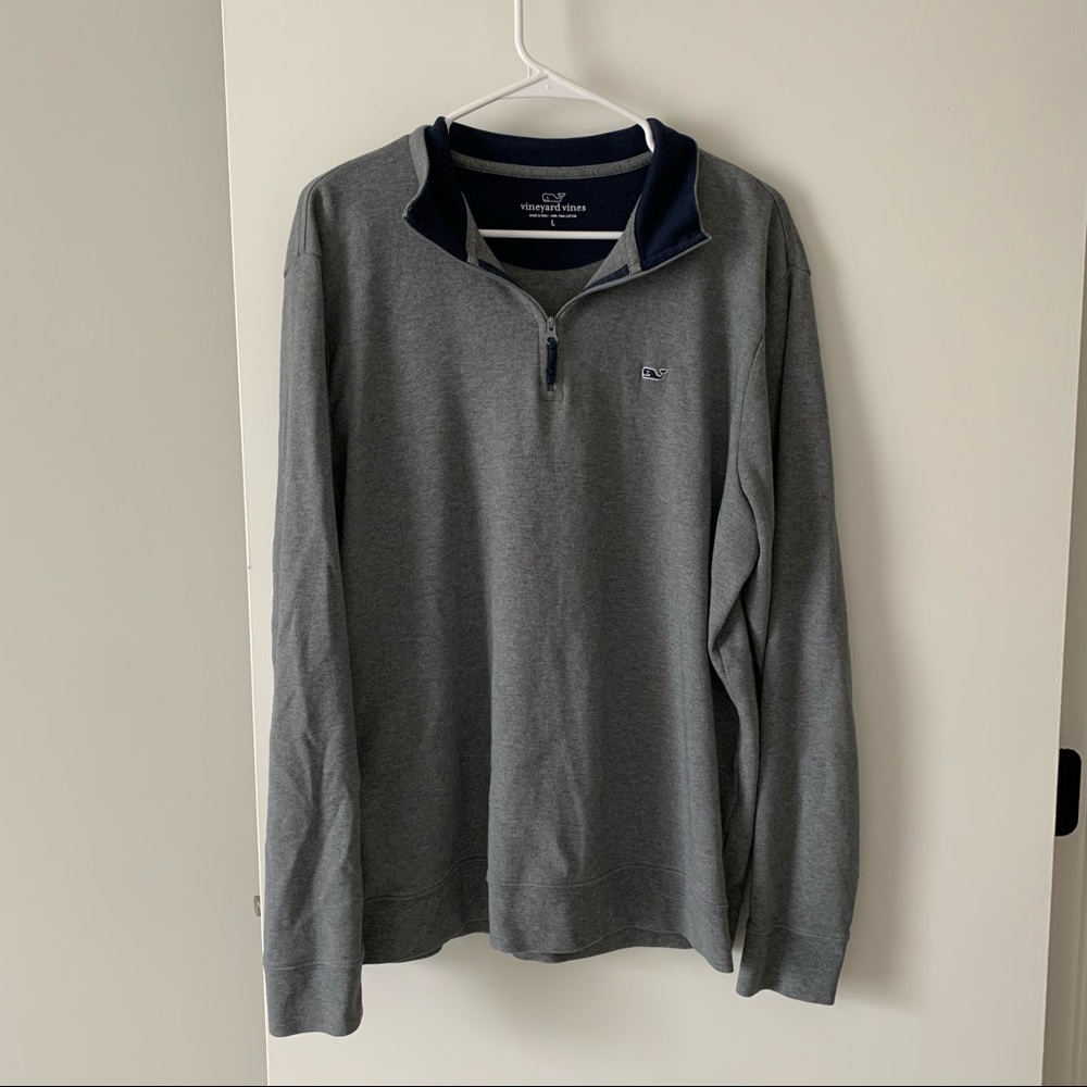 Vineyard Vines Half Zip Sweatshirt Gray Men’s Large